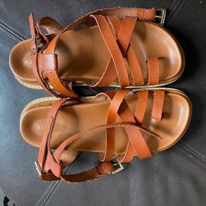 ALOHA - Buckle Up - Brown Leather Sandals
